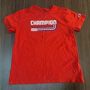 Champion Junior Red 100 years Anniversary Short Sleeve T-Shirt Size S